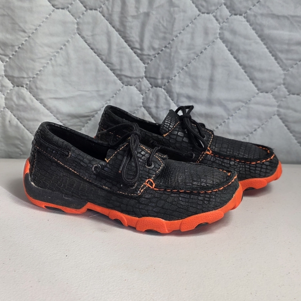 Twisted X Kids Sz 2M WDM0062 Black Orange 
Croc Boat Shoe Slip On